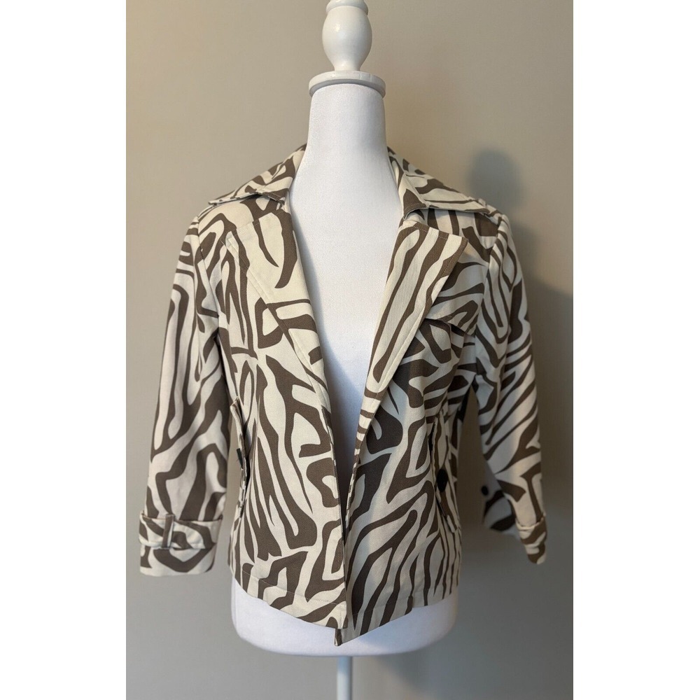 Patrick Christopher Women's Blazer Brown‎ Cream Size Medium